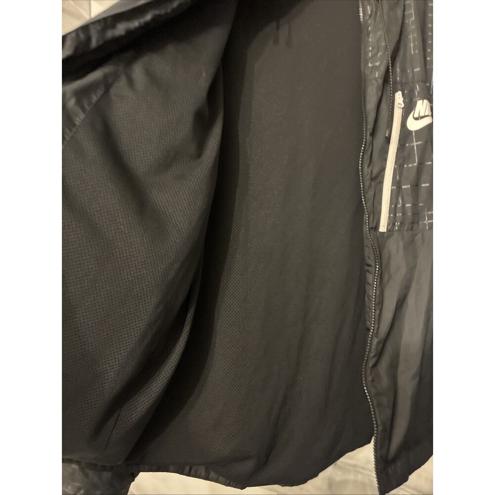 Nike Air Jacket Windbreaker Black Zip Up Woven Tech Utility Hoodie Mesh Lined M - Picture 14 of 16